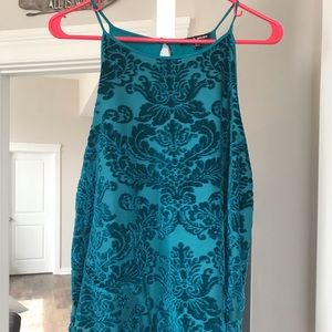 Turquoise Velvet Top